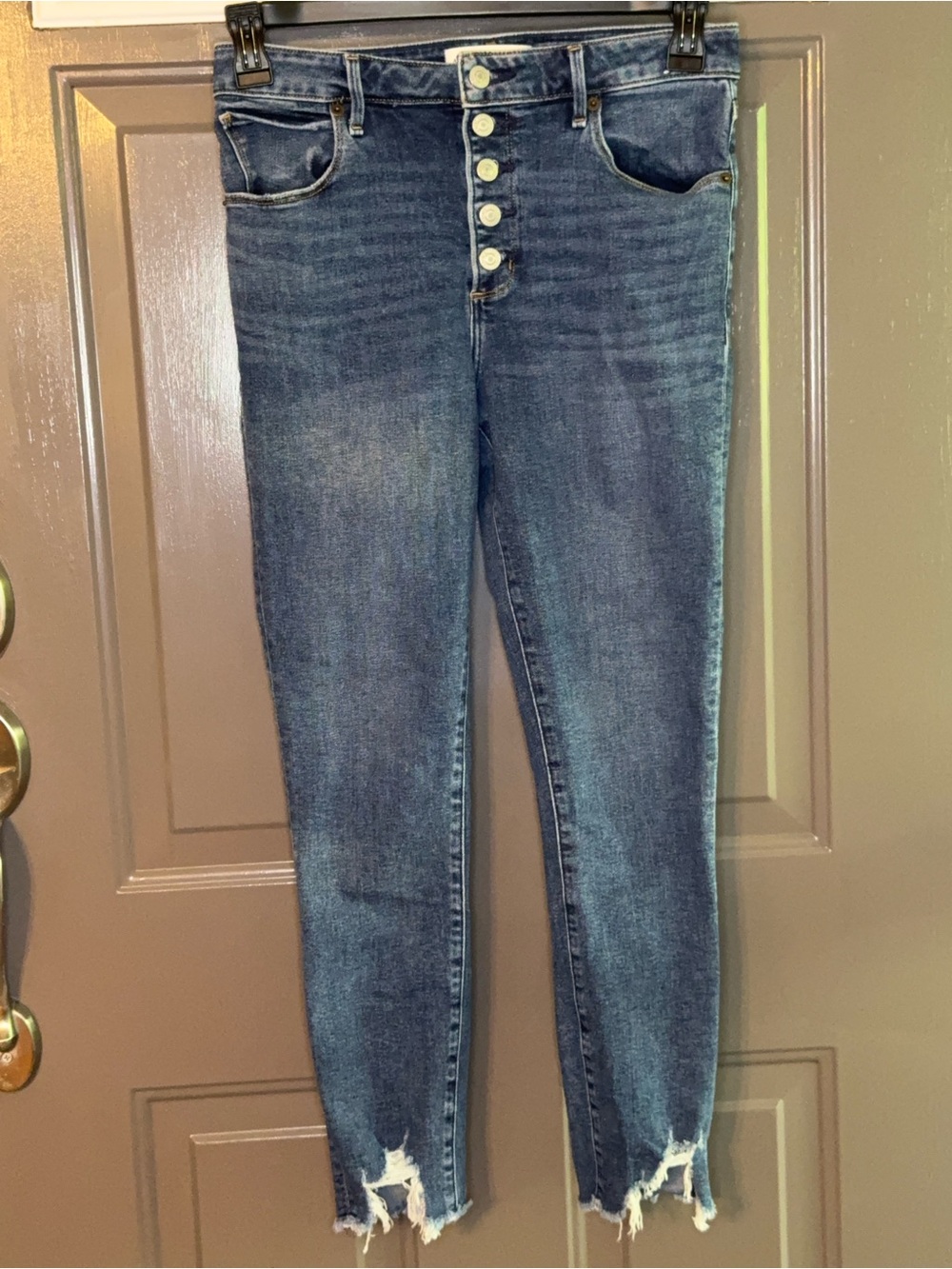 Abercrombie & Fitch Dark Blue Skinny Button-Fly Jeans